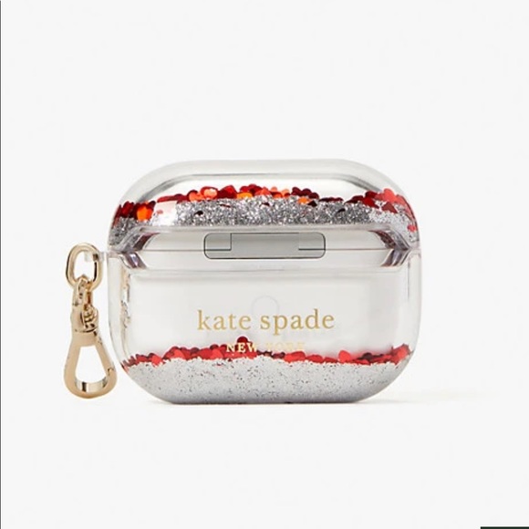 NWT Kate Spade I ❤️ New York Liquid Glitter AirPods Pro Case - Picture 3 of 10